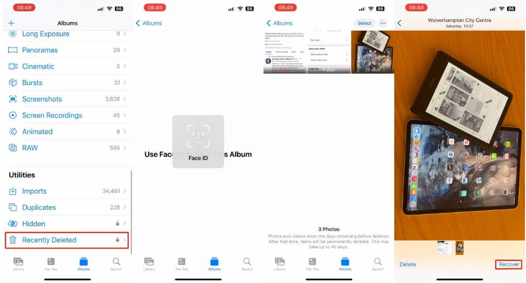 五峰苹果14维修分享 iPhone14 上恢复已删除的照片 